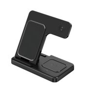 Carregador 3 em 1 sem Fio Usb Wireless 15w Preto