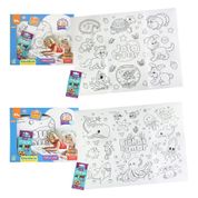 Tapete de Colorir Lavável com Caixa de Giz de Cera - Reutilizável - Brinquedo Criativo Infantil - Sortido