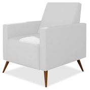 Poltrona Decorativa Pés Palito Thessa P04 Corano Branco - Mpozenato