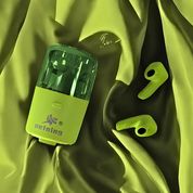 Fone de Ouvido Verde com Caixa de Som Bluetooth Sem Fio