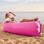 Sofá Rosa Inflável de Ar Poltrona Inflável Puff Portátil