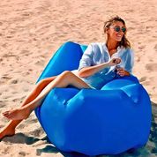 Sofá Azul Inflável de Ar Poltrona Inflável Puff Portátil