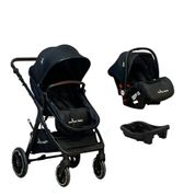 Carrinho Premium Baby Kansas Trio Bebê Conforto e Base  Preto
