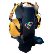 Abafador de Ruido para Autistas e Atipicos 25 db Infinity Yellow com suporte Infinity Black